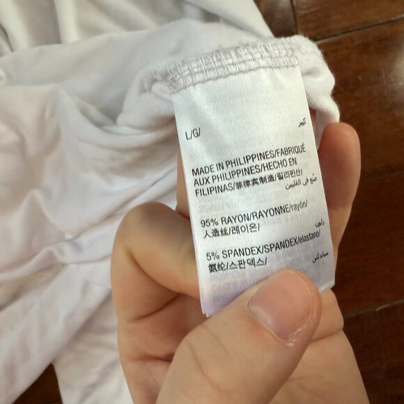 JM Collection Women’s White Long Sleeve Scoop Neck Top, size Large - Picture 10 of 11